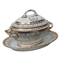 Soupière en porcelaine française antique 18ème siècle