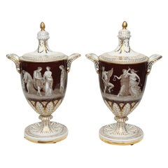 A  Pair of Important Naples Vases with Classical Figures