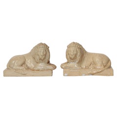 A Pair of Stoneware Lions