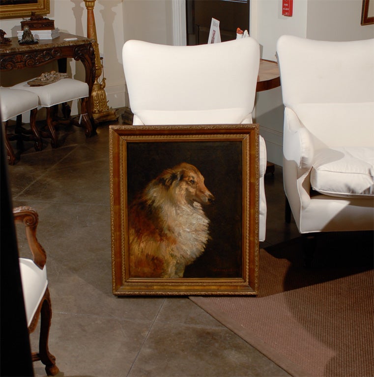 Oil Painting of Collie Dog