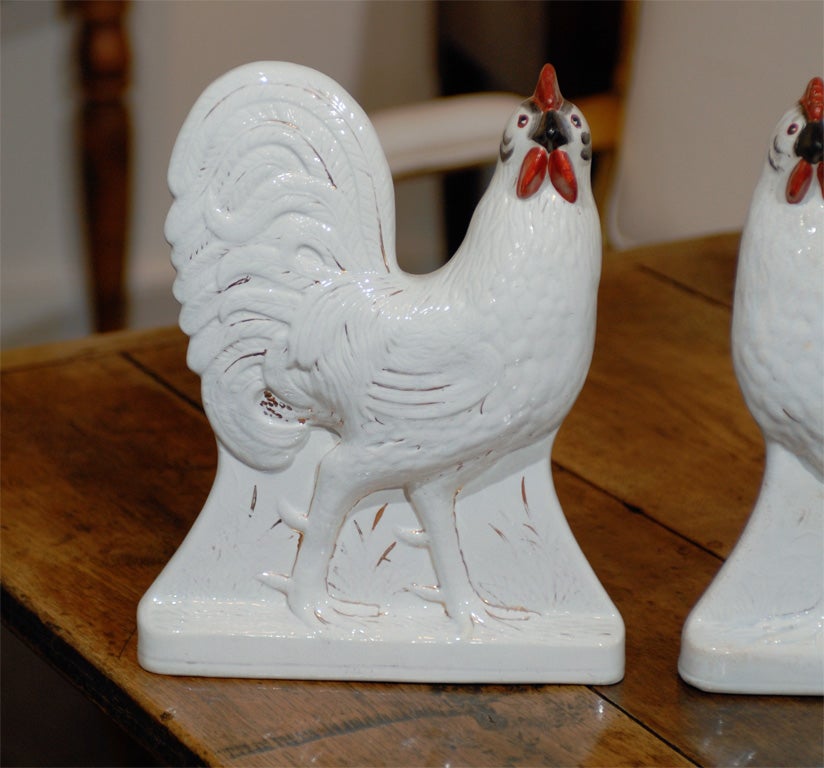 English Pair of Staffordshire roosters