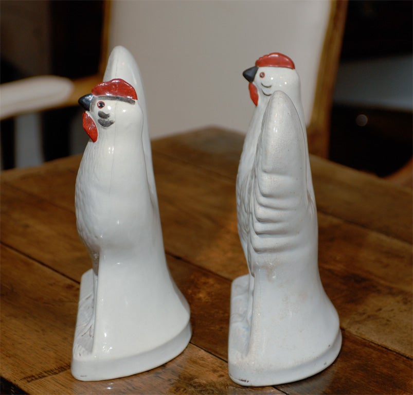 Pottery Pair of Staffordshire roosters