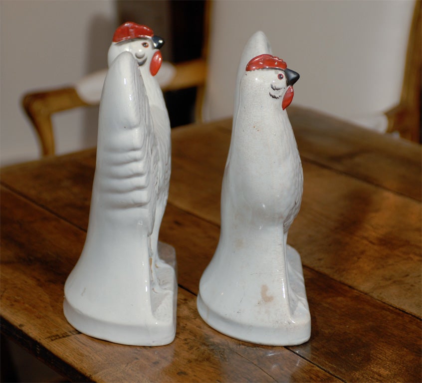 Pair of Staffordshire roosters 2