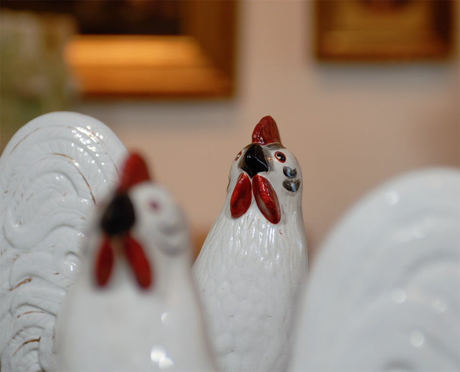 Pair of Staffordshire roosters 4