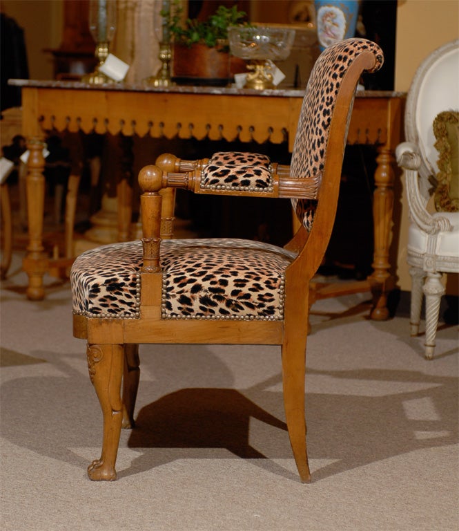 Fabric Old French Resauration Style Single Armchair, c. 1920 For Sale