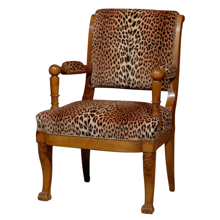 Old French Resauration Style Single Armchair, c. 1920 For Sale