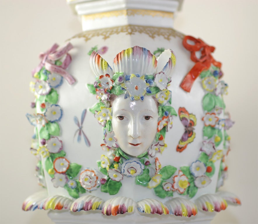 Bristol Porcelain Hexagonal Frill Vase For Sale 2