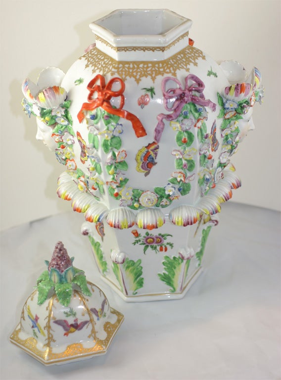 Bristol Porcelain Hexagonal Frill Vase For Sale 4