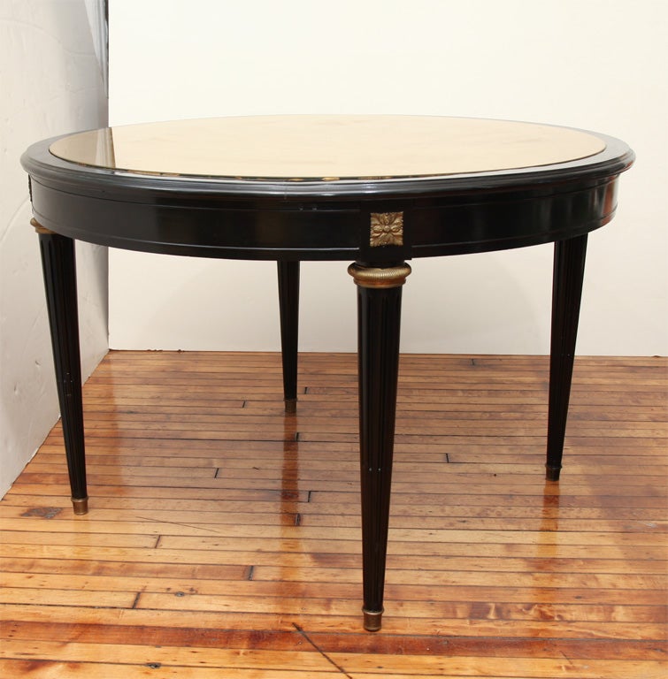Ebonized circular table by Jansen For Sale 5