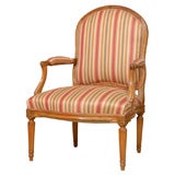 18th CenturyTransitional Period Fauteuil in Beechwood
