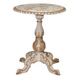 Italian Painted & Gilt Round Table with Inset Marble Top, c.1890