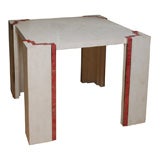 Maitland Smith Red & Cream Stone Verneer Card Table