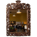 Magnificent Hand Carved Gilt Wood Crown Mirror