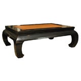 Black Lacquered Coffee Table with Chow Leg