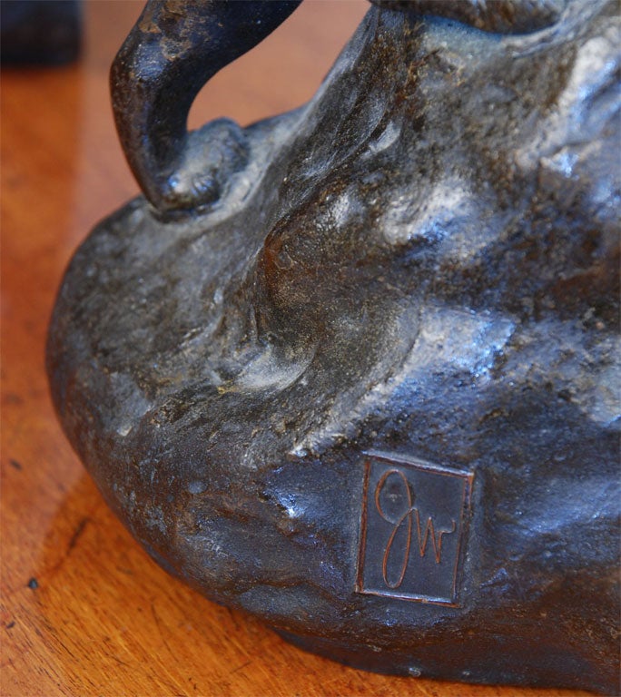 Un par de atriles de tigre de bronce Bronce en venta