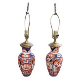 A Pair of Imari Painted Vases Mounted as Lamps
