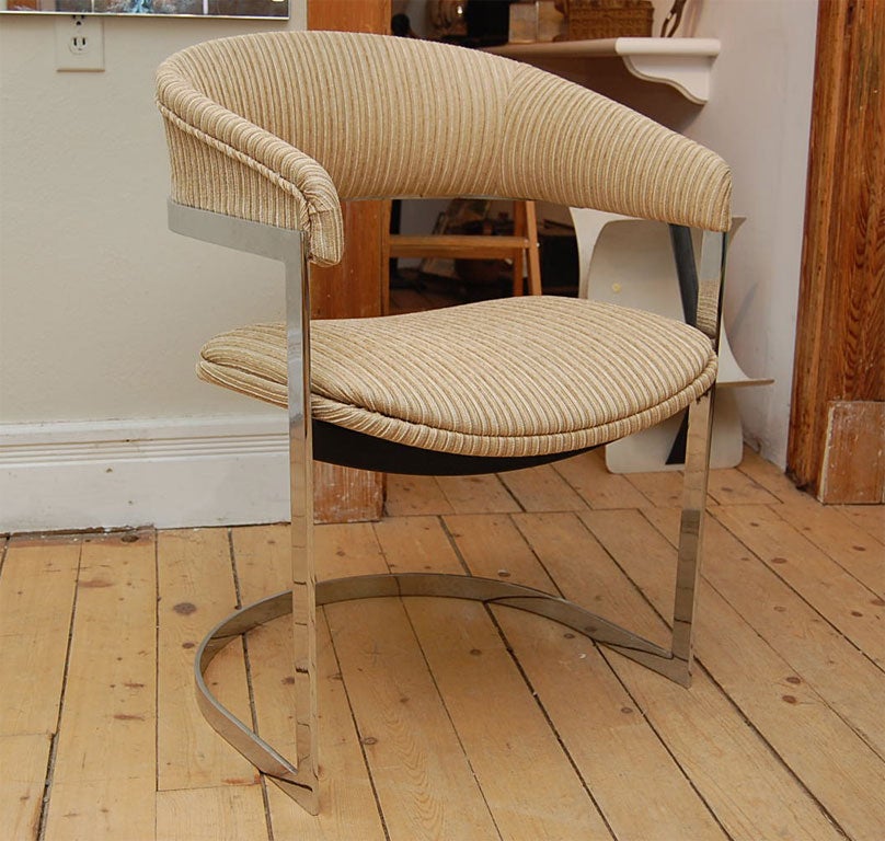 SET OF 8 MILO BAUGHMAN UPHOLSTERED DINING CHAIRS