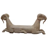 ASIAN/EGYPTIAN INSPIRED TWO HEADED RAM SCULPTURE