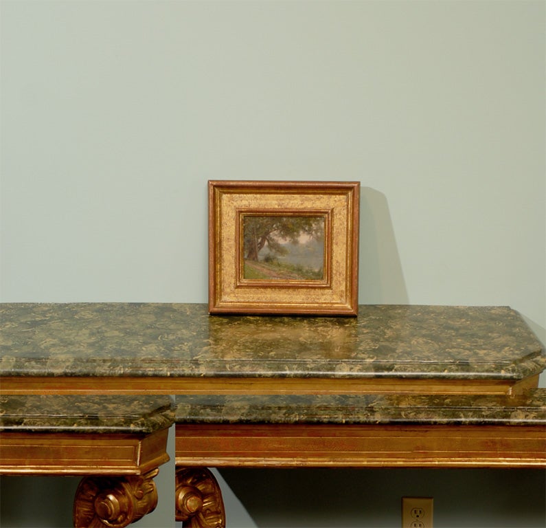 Oil Painting on Board of a Landscape by Jules Cyville Cave