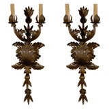 Pair of Gilt Metal Wall Sconces