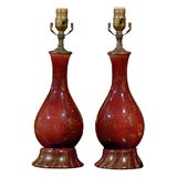 Pair of Sang de Boeuf Lamps