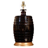 Amber Glass Barrel as Lamp