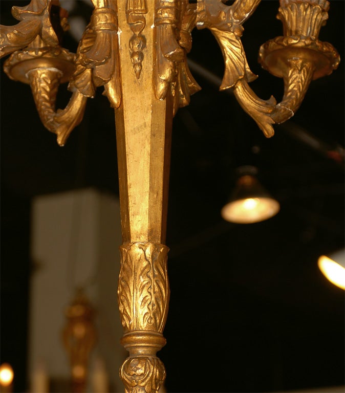 Italian 19th Century Giltwood Four-Light Chandelier with Quiver and Arrows 1