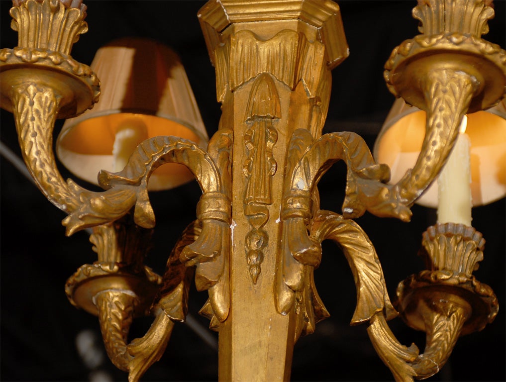 Italian 19th Century Giltwood Four-Light Chandelier with Quiver and Arrows 3