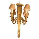 Italian 19th Century Giltwood Four-Light Chandelier with Quiver and Arrows