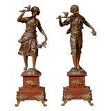 Antique Pair of Spelter Figurines