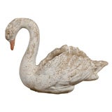 Early 20th Century Garden Swan with Original Paint Circa 1910