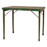 Green Lacquer Folding Game Table by Louis Midavaine