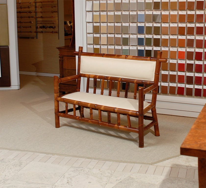 19th Century Bamboo Bench attributed to Perret Vibert