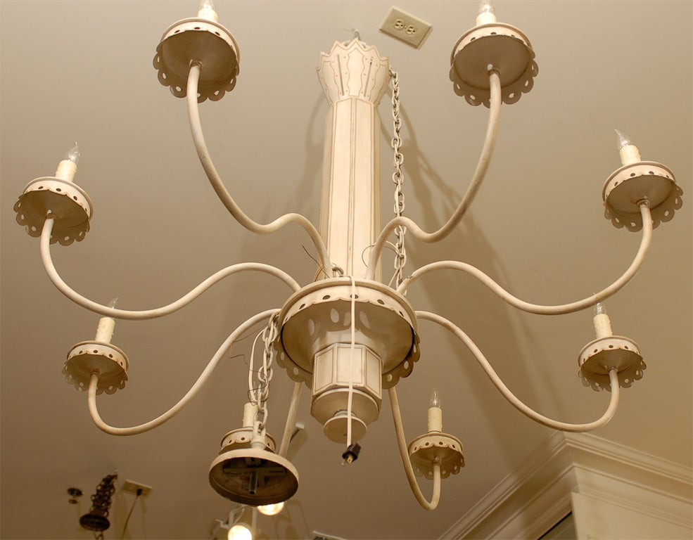 Custom Painted Jumbo Tole Chandelier, 3 available , priced separately