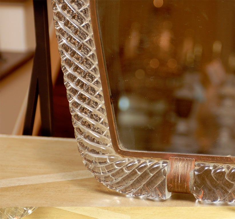 MID C GLASS ROPE DRESSING MIRROR, BAROVIER AND TASO