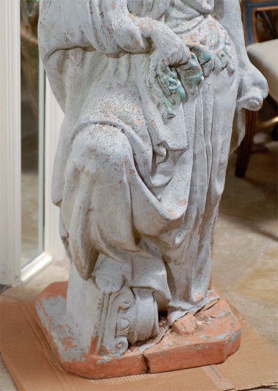 19th C. ENGLISH TERRA COTTA GARDEN STATUE For Sale at 1stdibs