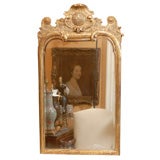 Antique GEORGIAN STYLE GILTWOOD MIRROR BEAUTIFUL SCROLL