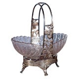 French Floral Centerpiece Silverplate with Original Perfect Bowl