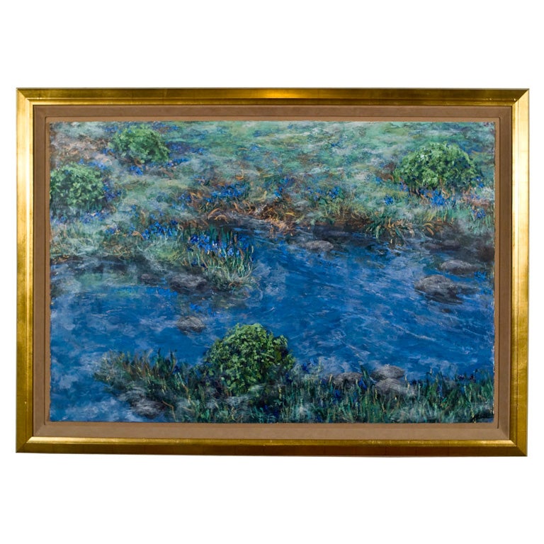 "Meadow Reflections and Goldfish" Oil Painting by Diane Kline