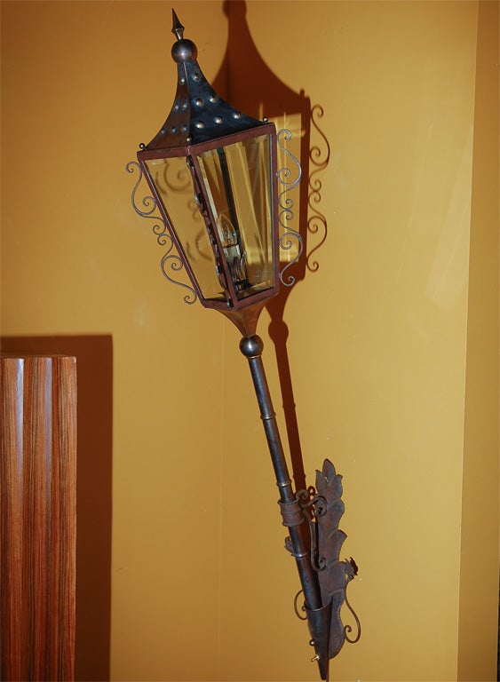 Baroque Italian Brass Wall Lantern