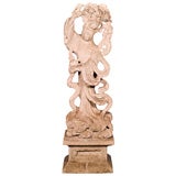 Statue Chinese Goddess, Cast Cement Garden Decoration 5' 8''