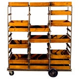 Industrial Trolley on Wheels 18 Drawers Rack Storage Display