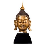 Monumental Carved Buddha head - HUGE  53" Tall