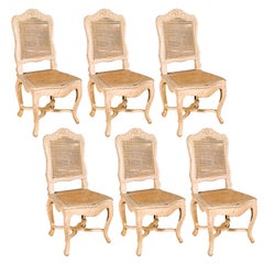 Set of 6 French Country painted dining chairs