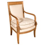 Continental Open Arm Chair- Fruitwood Upholstered Arm Chair