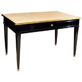Regency Style Ebonized Wood Writing Table or Desk  Leather Top