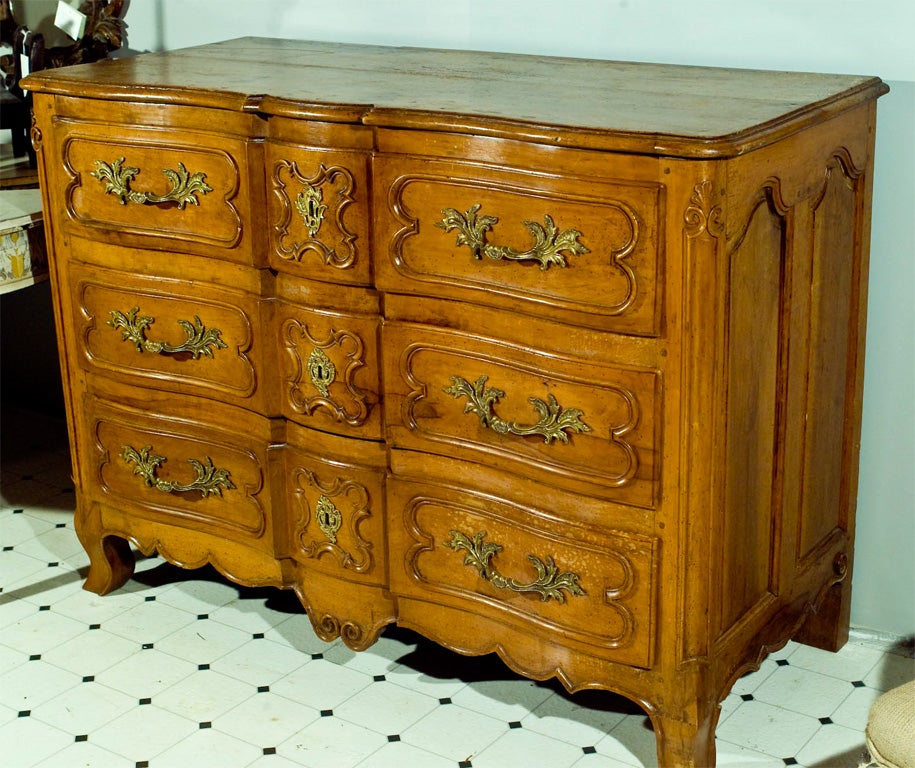 18th Century and Earlier Louis XV Period French Walnut Commode 3 Drawer Chest