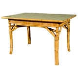 Garden Dining Table- Tile Top - Bamboo/Rattan