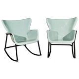 PAIR Fiberglass Shell Rocking Chairs Lawrence Peabody