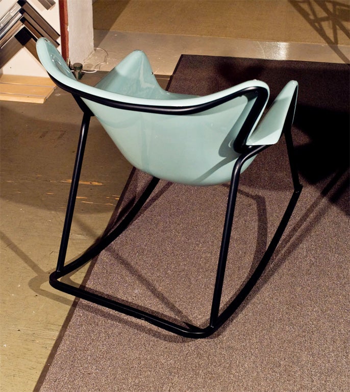 PAIR Fiberglass Shell Rocking Chairs Lawrence Peabody 1